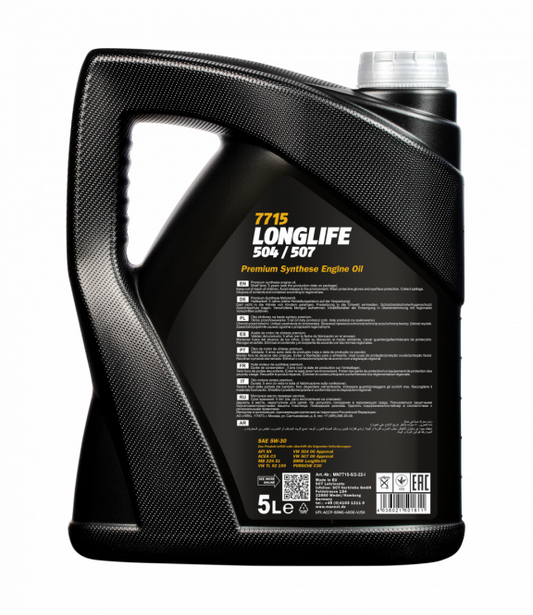 Lubrificante sintético - Mannol Long Life 504/507 5W30 (5L)