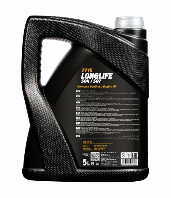 Lubrificante sintético - Mannol Long Life 504/507 5W30 (5L)